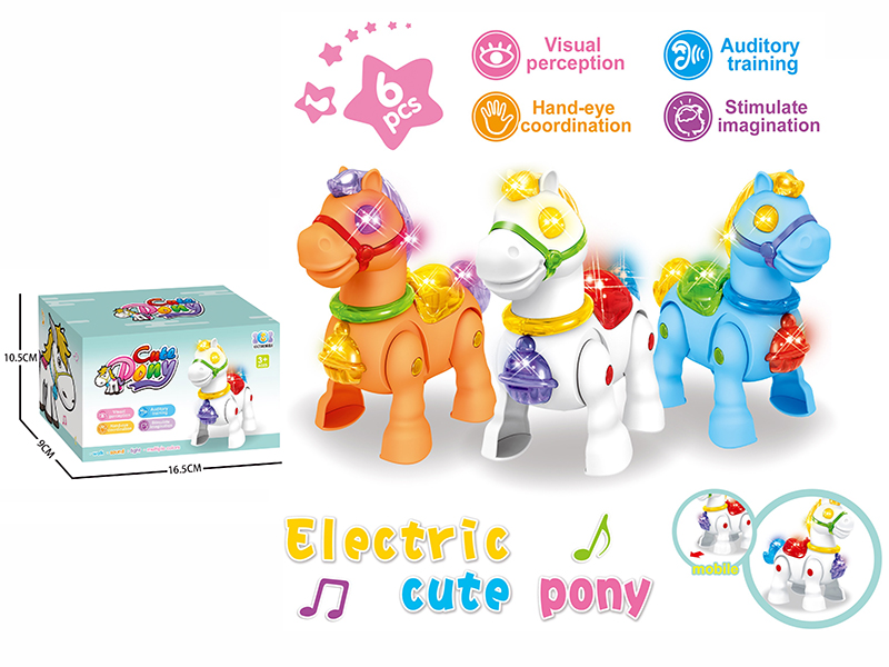 Electric Walking Cartoon Horse With 4 Lights