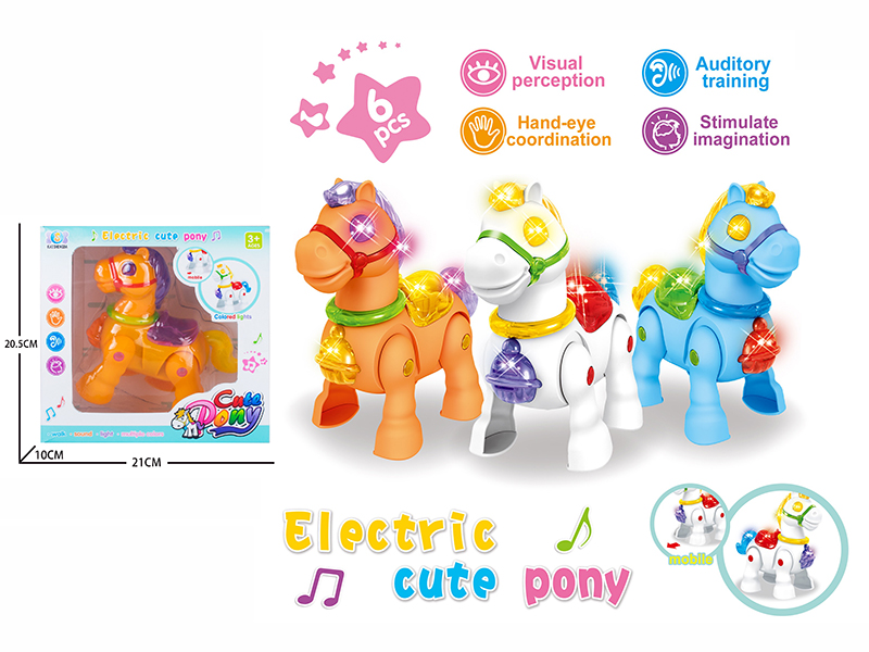 Electric Walking Cartoon Horse With 4 Lights