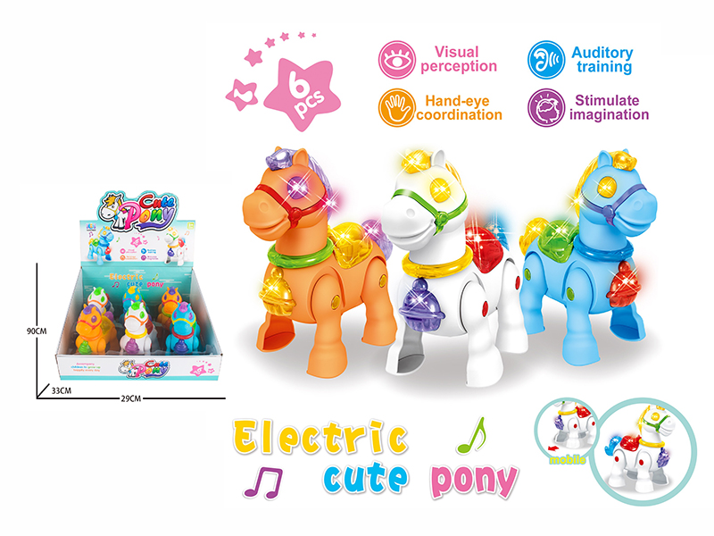 Electric Walking Cartoon Horse With 4 Lights