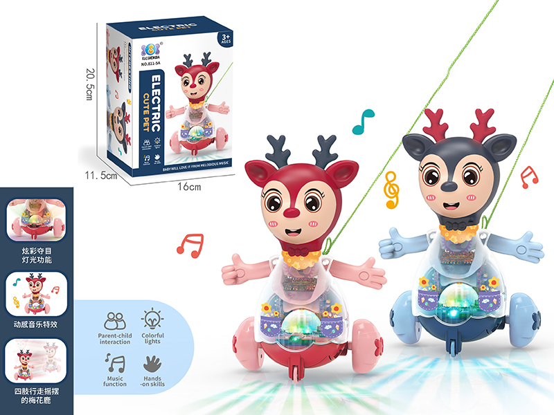 Electric Transparent Gear Deer With Light And Music