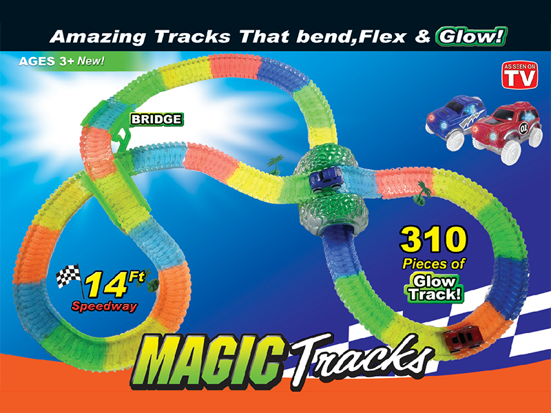310pcs Glow-In-The-Dark Electric Rail Cars