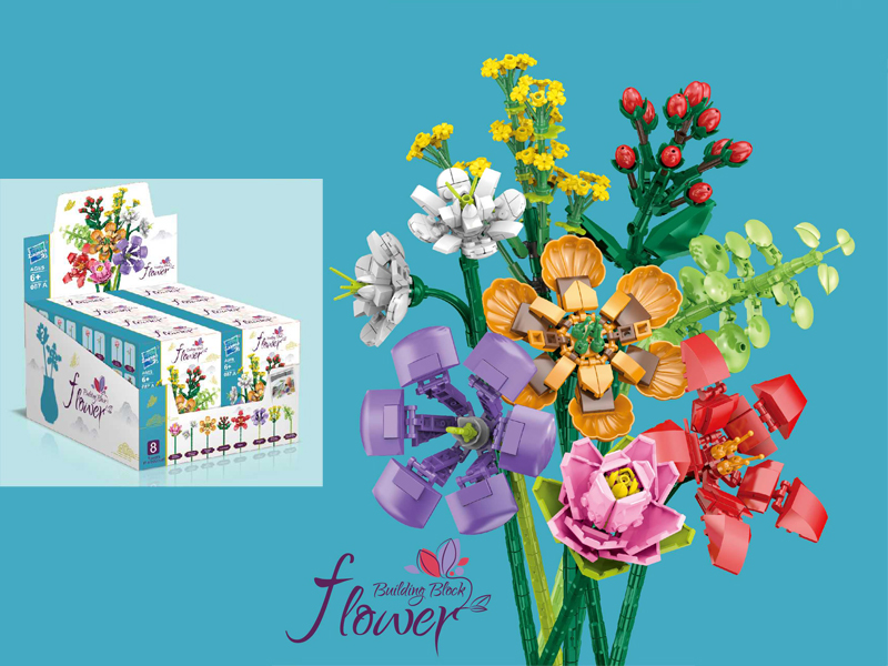 8PCS Floral Building Blocks