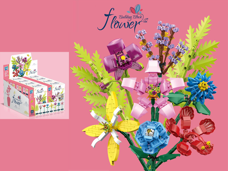 8PCS Floral Building Blocks