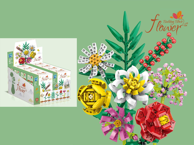 8PCS Floral Building Blocks