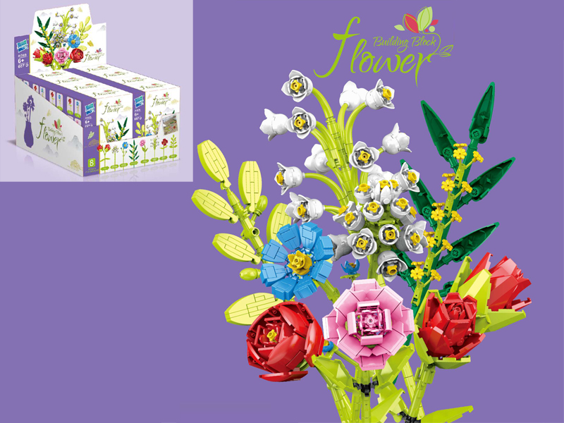 8PCS Floral Building Blocks