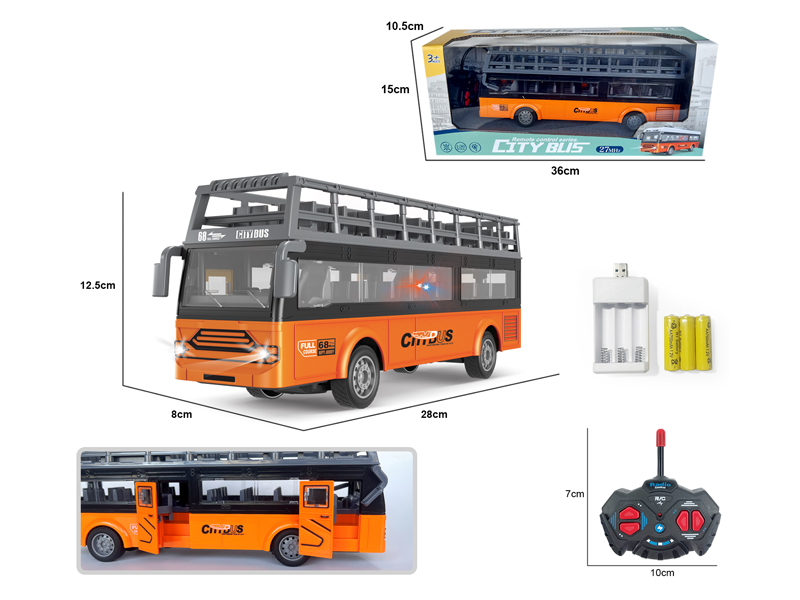 1:30 4Ch R/C Double Deck Sightseeing Bus With Lights