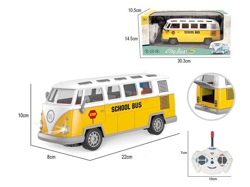 1:30 4Ch R/C Retro School Bus With Lights