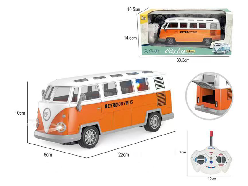 1:30 4Ch R/C Retro School Bus With Lights