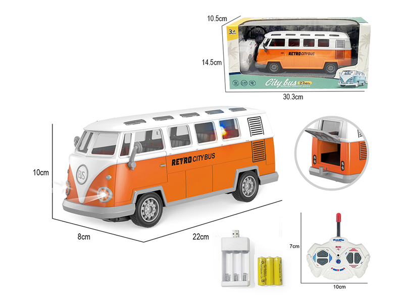1:30 4Ch R/C Retro School Bus With Lights