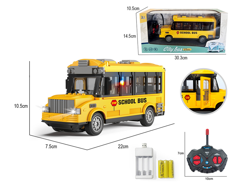 1:30 4Ch R/C School Bus With Lights