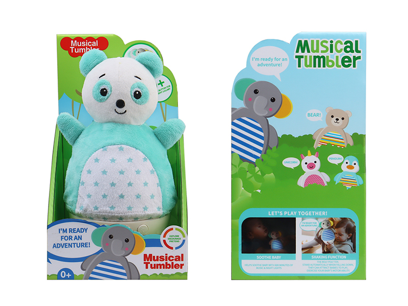 Plush Puzzle Panda Tumbler With Light Music