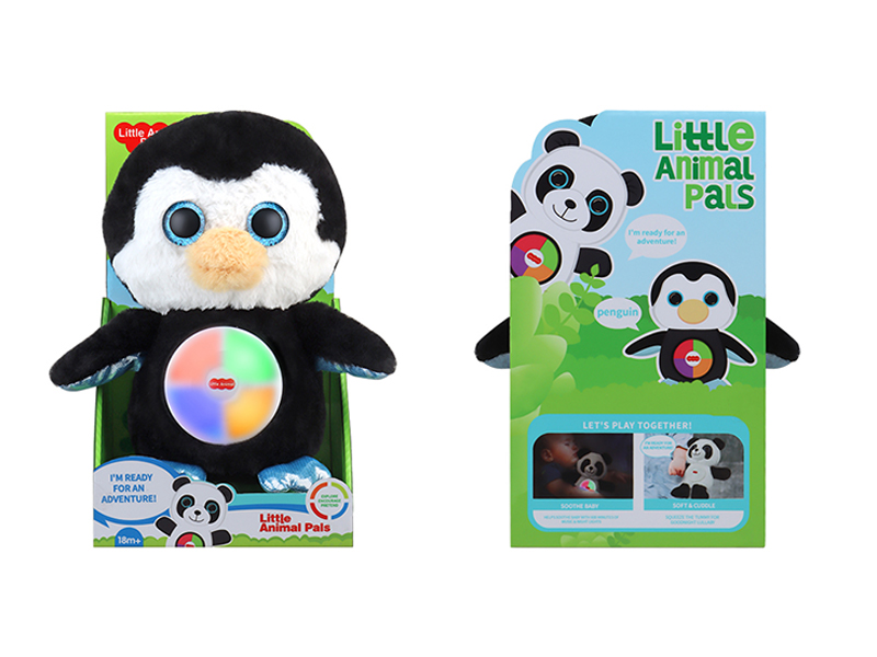 Plush Comforts Penguins With Light And Music