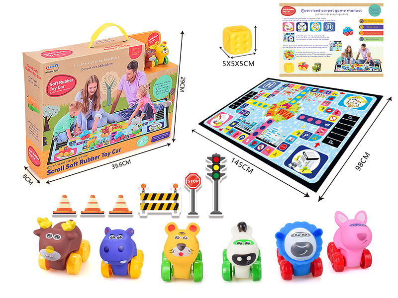 Vinyl Slide Animal Cartoon Car With Large Size Non-Woven Carpet