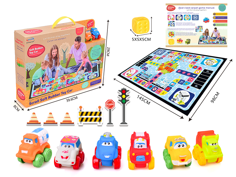 Vinyl Slide Cartoon Engineering Truck With Large Size Non-Woven Carpet