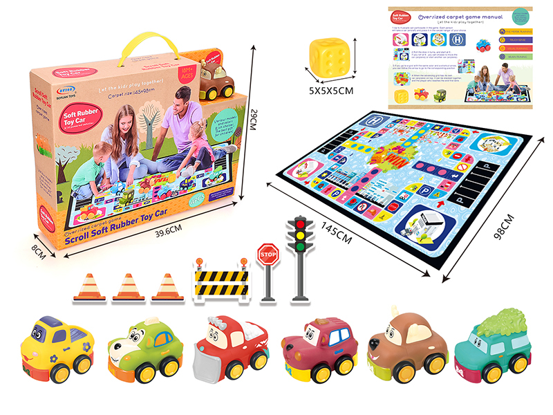 Vinyl Slide Cartoon Animal Car With Large Size Non-Woven Carpet