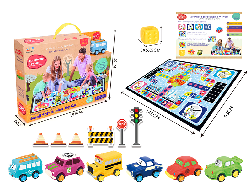 Vinyl Slide Cartoon Car With Large Size Non-Woven Carpet