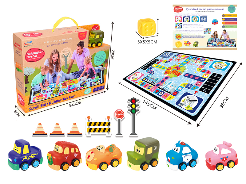 Vinyl Slide Cartoon Engineering Truck With Large Size Non-Woven Carpet