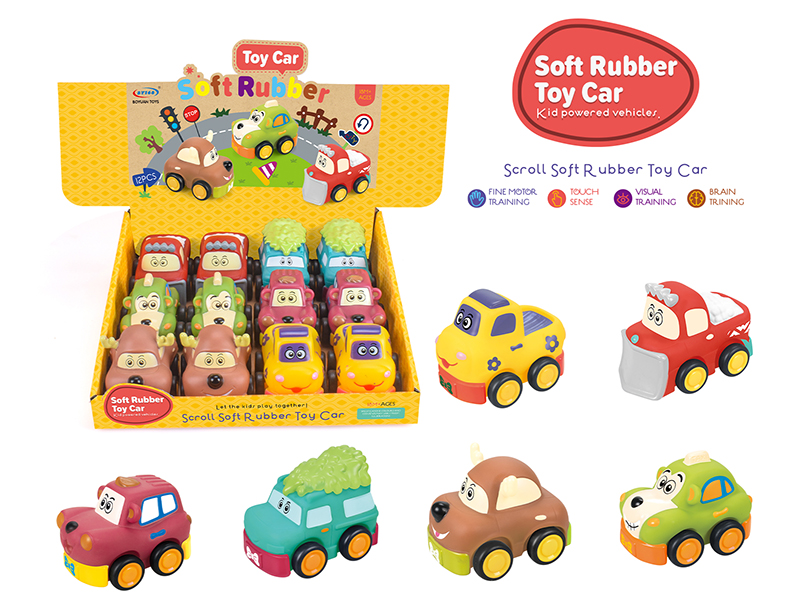 Q Version Vinyl Slide Car 12pcs