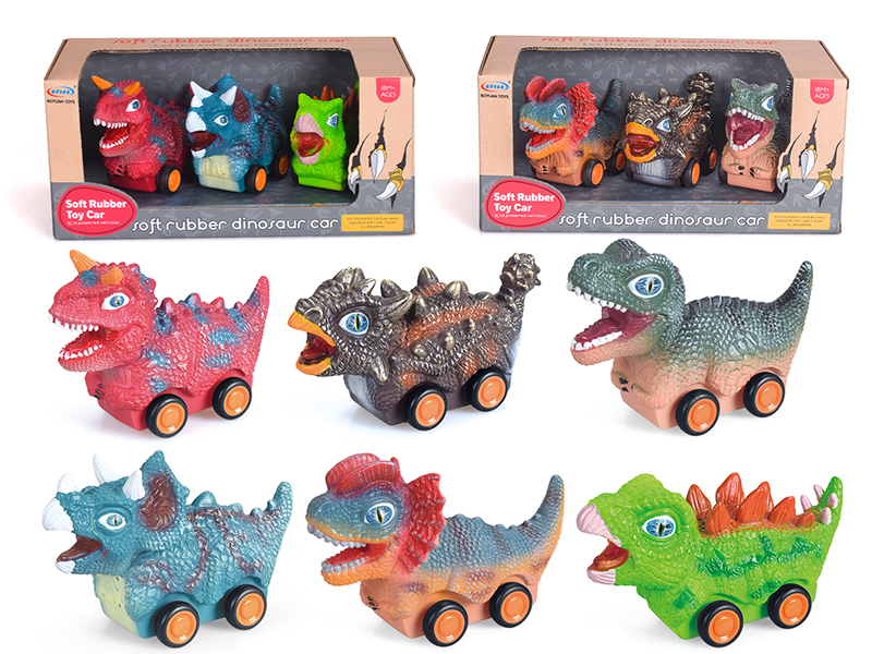 Slide Vinyl Dinosaur Cars 3pcs