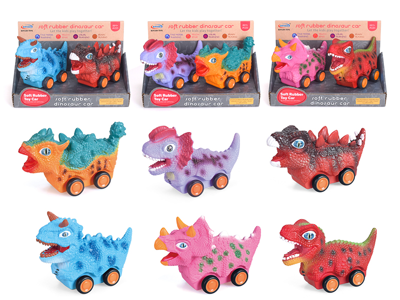 Slide Vinyl Dinosaur Cars 2pcs