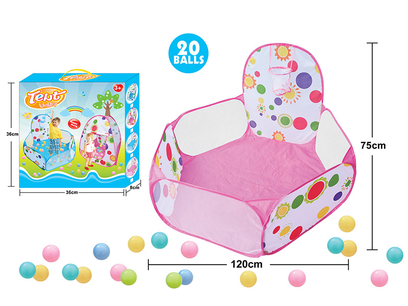 Ocean Ball Pool With Basketball Hoop(20 Balls)