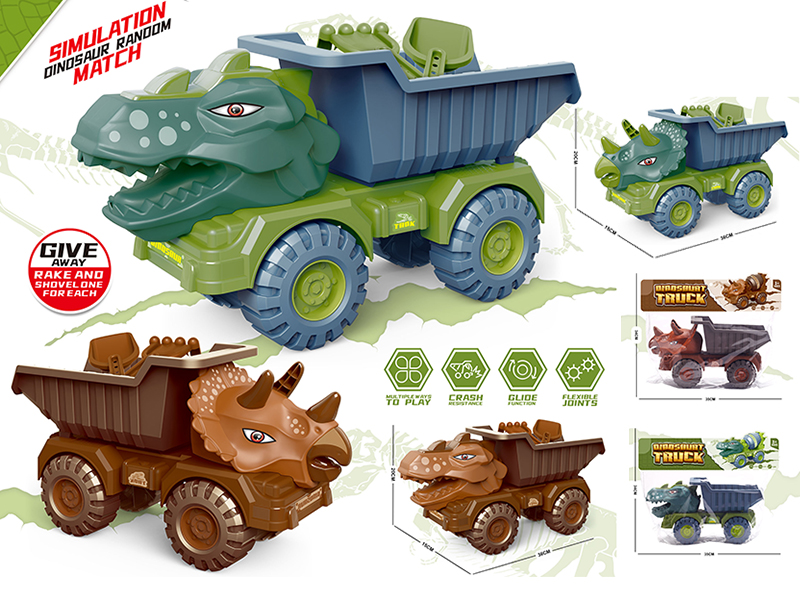 Slide Dinosaur Engineering Truck