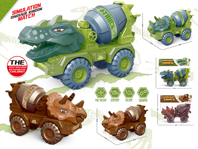 Slide Dinosaur Engineering Truck