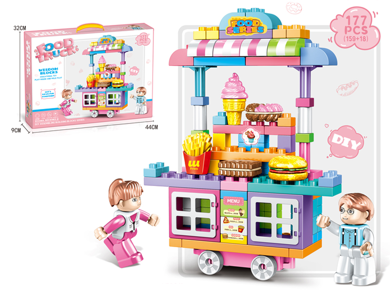 177PCS Food Cart Building Blocks