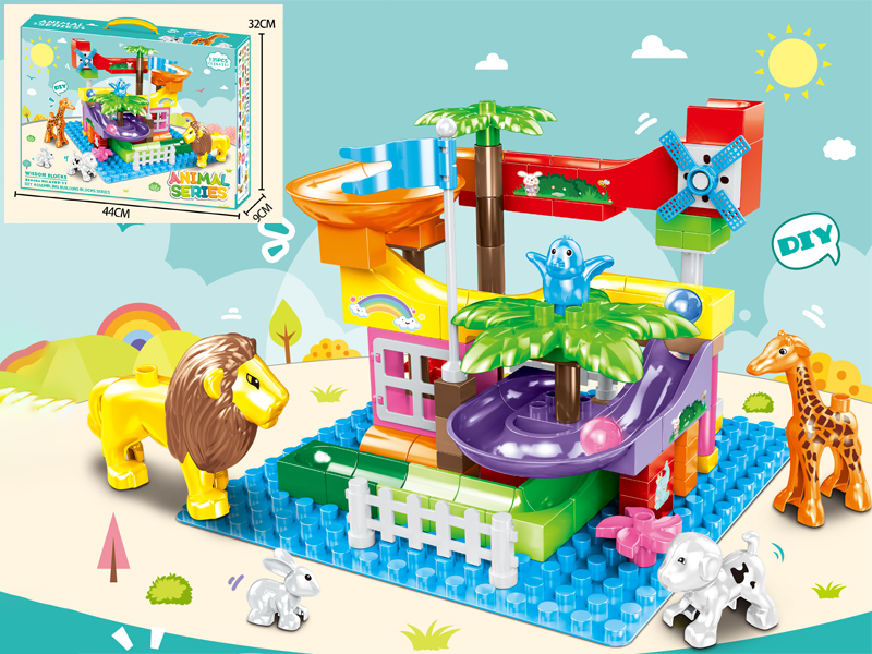 135PCS Animal Slideway Building Block (With Base Plate)