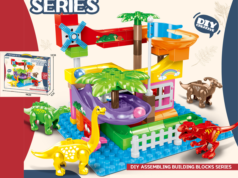 134PCS Dinosaur Slide Block (With Base Plate)