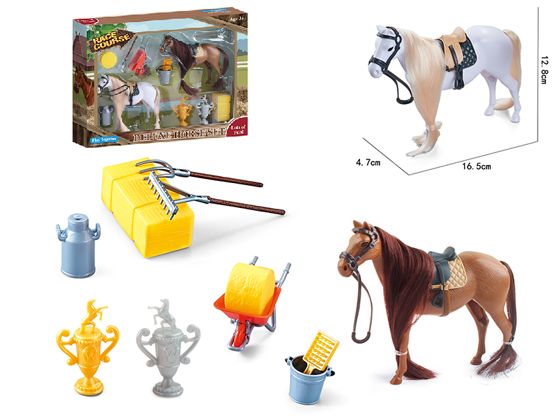 Racecourse Set(2 Horses,With simulated Horsehair)