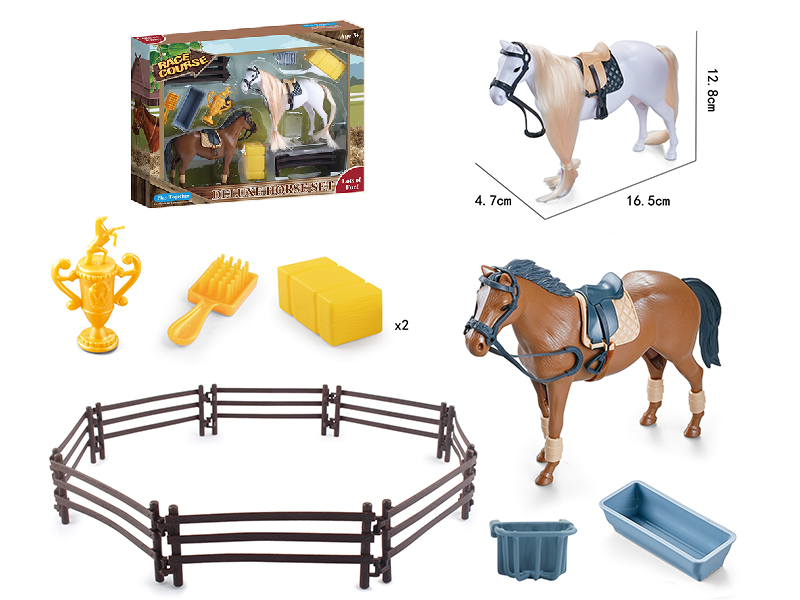 Racecourse Set(2 Horses,With simulated Horsehair)