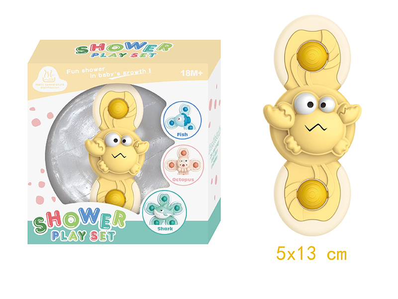 Bathroom Toys Crab Sucker Spinning Top