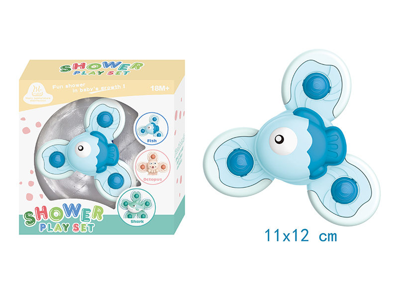 Bathroom Toys Fish Sucker Spinning Top
