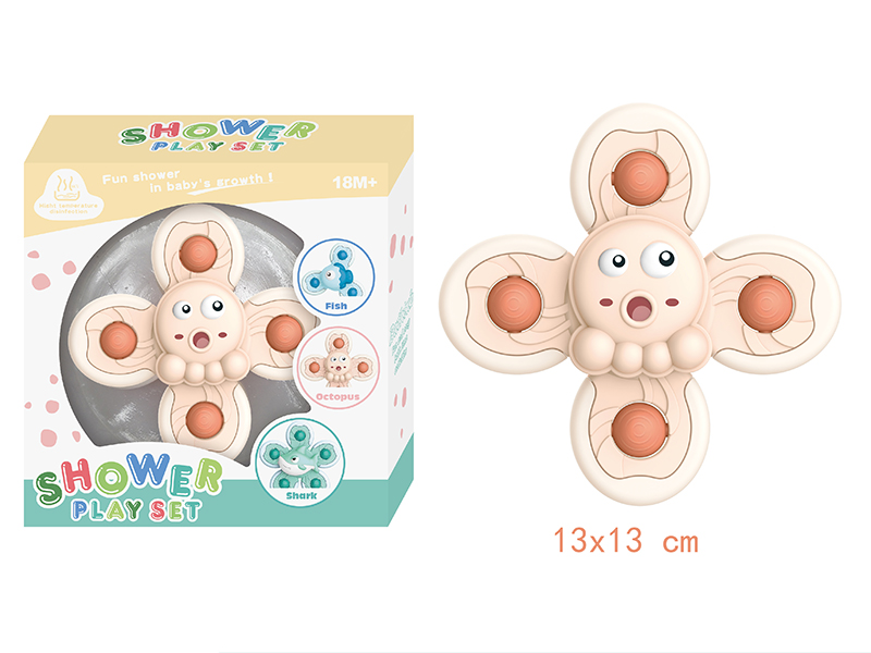 Bathroom Toys Octopus Sucker Spinning Top