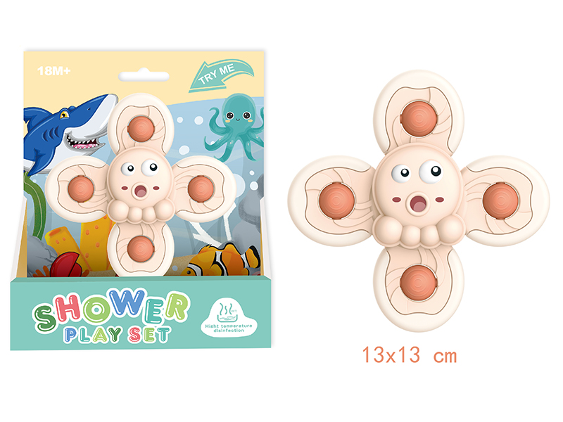 Bathroom Toys Octopus Sucker Spinning Top