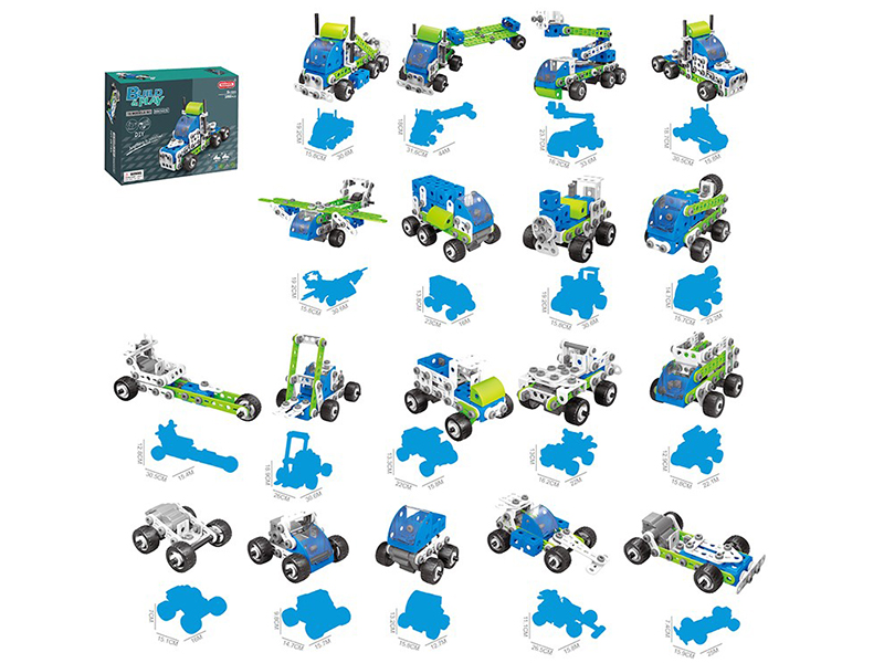 DIY Assembly 18 In 1 Building Blocks 175PCS(Pull Back)