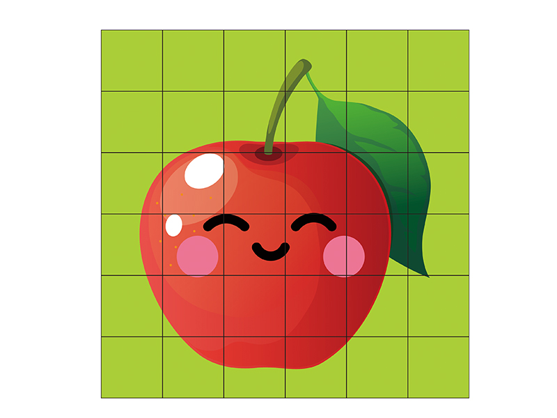 36pcs Cartoon Apple Building Blocks Puzzle