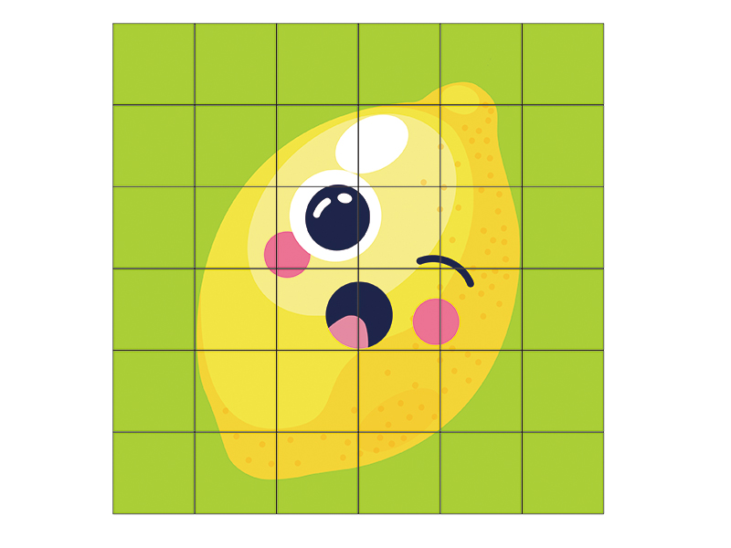 36pcs Cartoon Lemon Building Blocks Puzzle