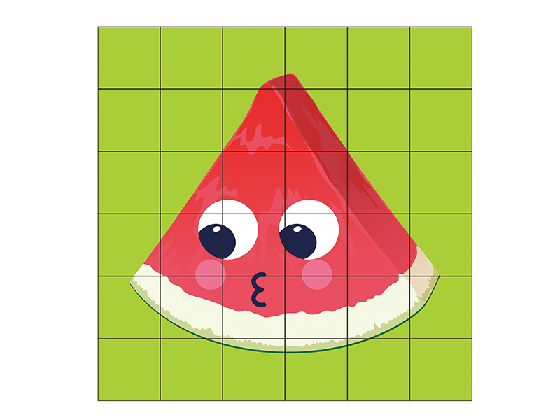 36pcs Cartoon Watermelon Building Blocks Puzzle