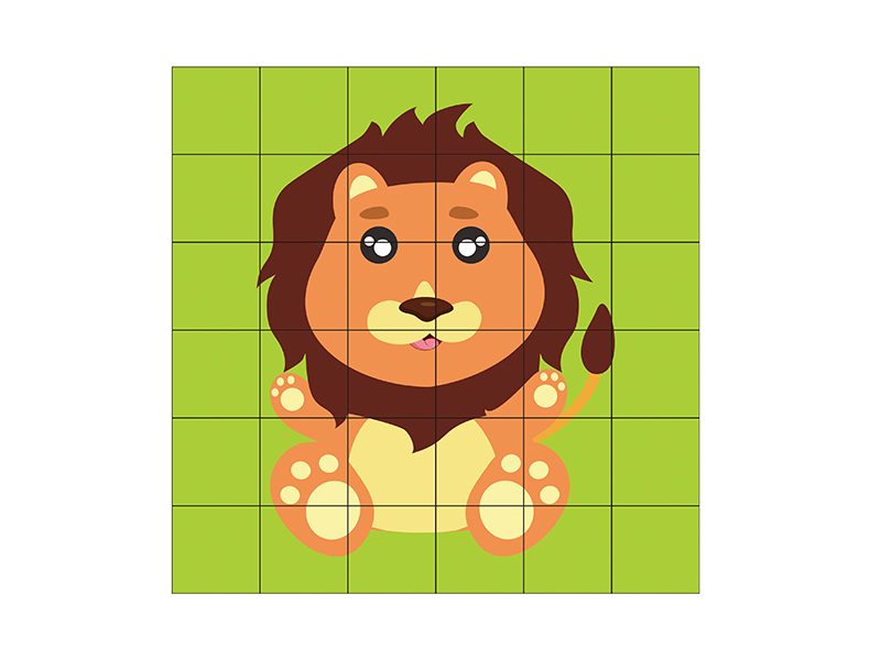 36pcs Cartoon Lion Building Blocks Puzzle