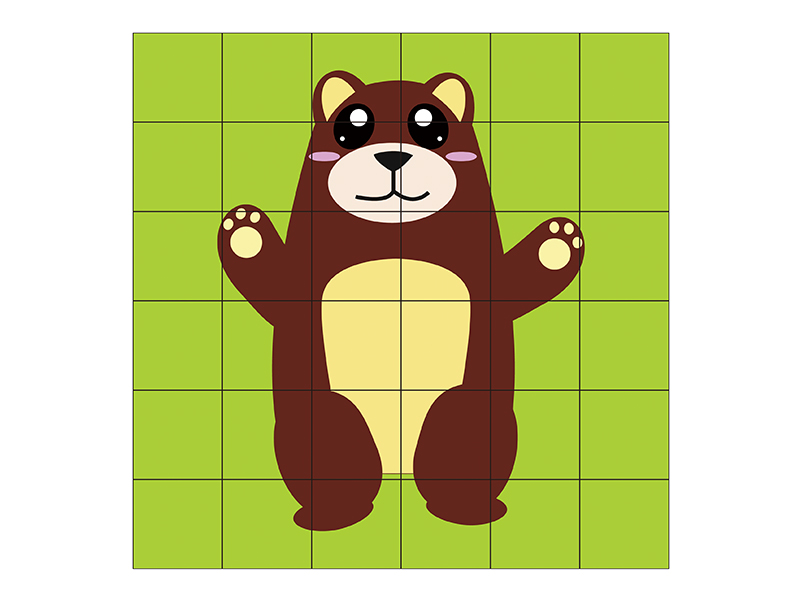 36pcs Cartoon Bear Building Blocks Puzzle