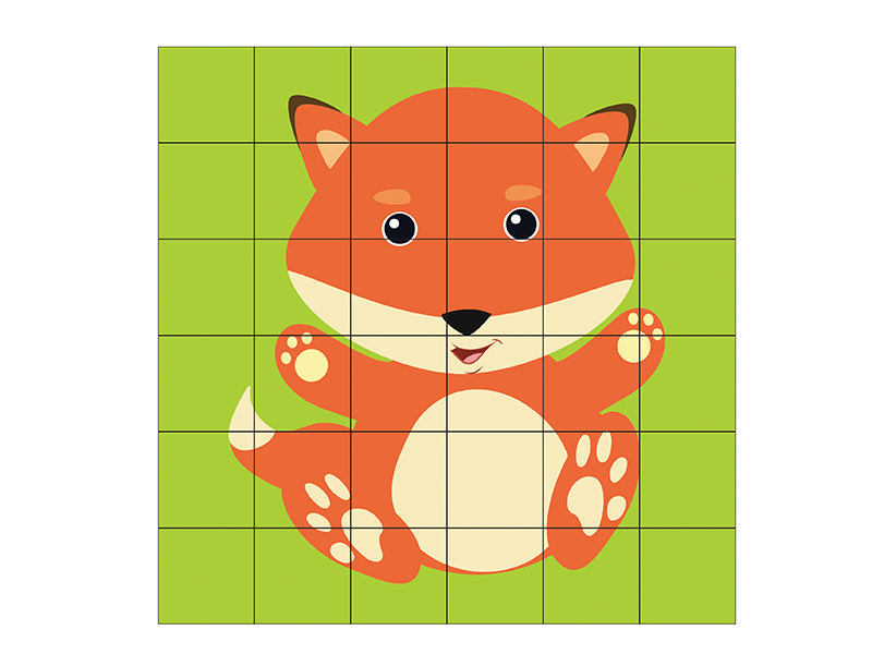 36pcs Cartoon Fox Building Blocks Puzzle
