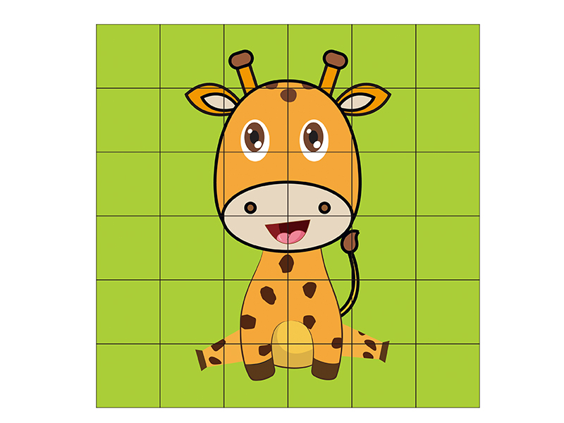 36pcs Cartoon Giraffe Building Blocks Puzzle