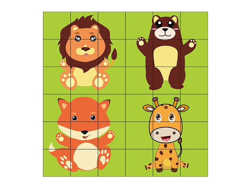 36pcs Cartoon Animal Building Blocks Puzzle
