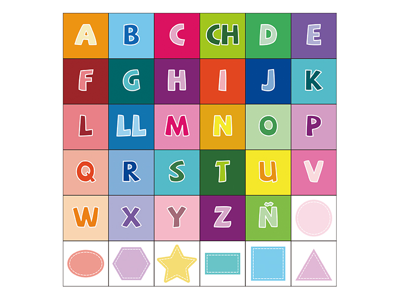 36pcs Spanish Alphabet Building Blocks Puzzle