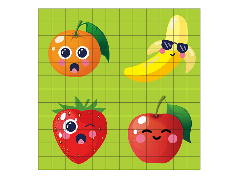 144pcs Cartoon Fruit Building Blocks Puzzle