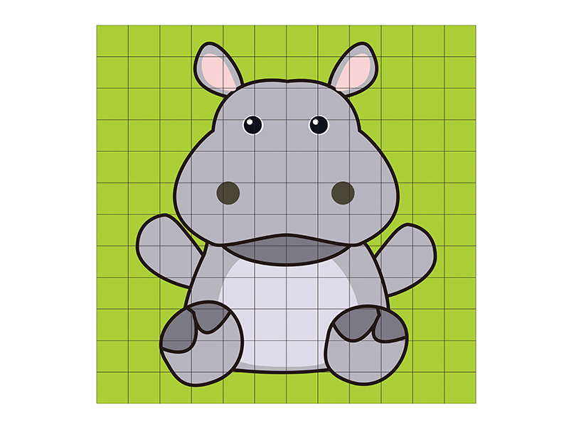 144pcs Cartoon Hippo Building Blocks Puzzle