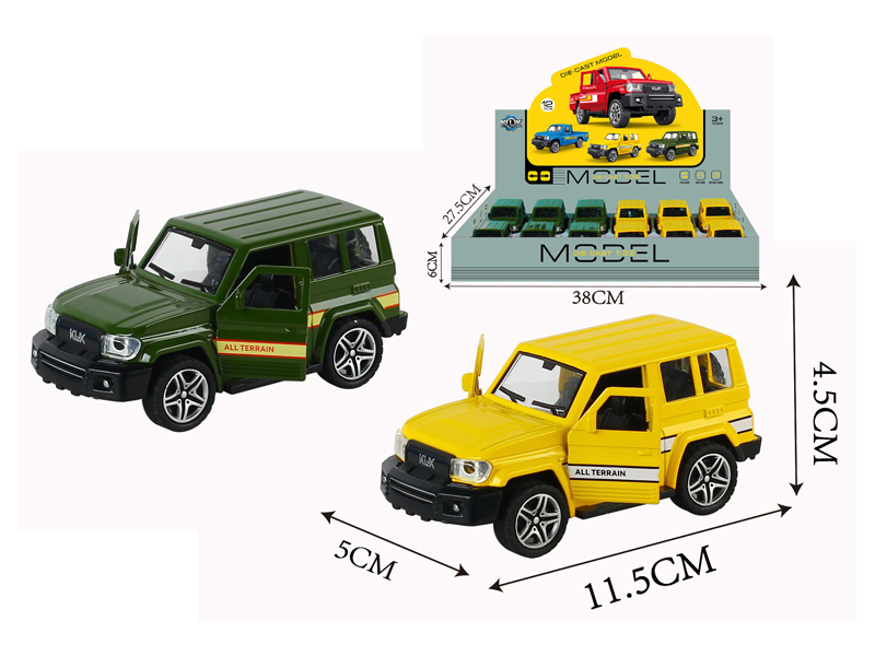 12PCS Alloy Pull Back Jeep