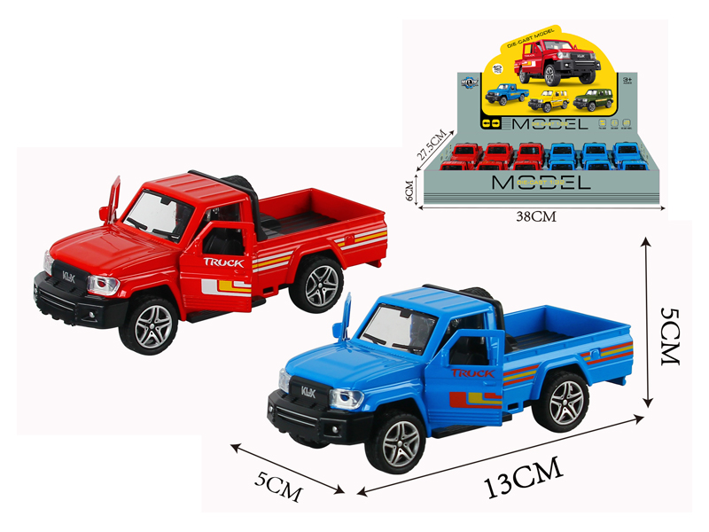 12PCS Alloy Pull Back Pickup Truck